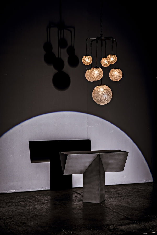 Artemis Chandelier, Steel with Black Finish