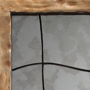Fractured Hammered Iron Rectangle Wall Mirror
