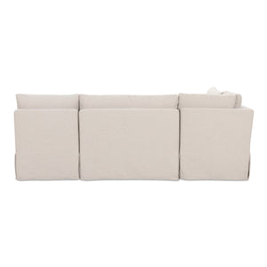 Moe's Fable Slipcover L-Shape Dining Banquette, 96" Beige