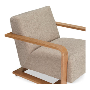 Moe's Eckersley Lounge Chair in Beige Faux Shearling