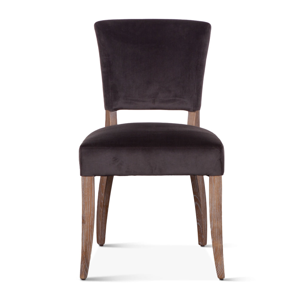 Mindy Side Chair in Asphalt Velvet with Napolean Leg