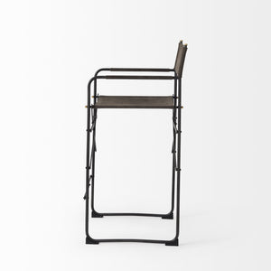 Direttore 19.3L x 19.3W x 40.2H Brown/Gray Suede W/ Metal Frame Counter Stool