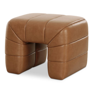 Moe's Verity Stool in Tan Leather Upholstery