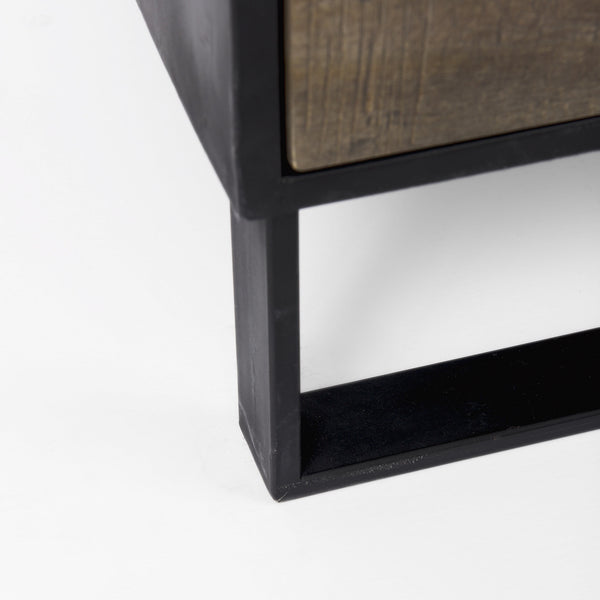 Alvin 34.5L x 21.5W x 30.0H Wood W/Metal Framing Accent Cabinet