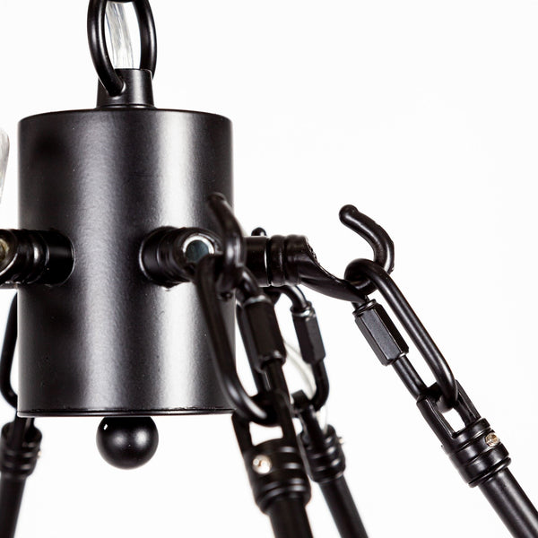 Decamp I (47.2"x36.2") Black Metal Chassis Glass Tube Twelve Light Chandelier