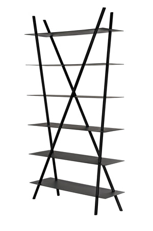 Siddhartha Industrial Steel Bookcase in Matte Black