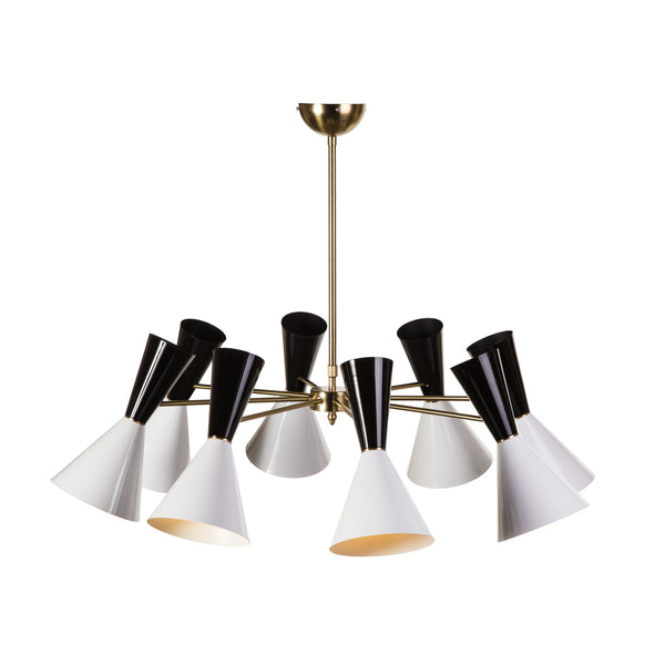 Saphira 8 Light Ceiling Lamp - Black/White