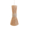 ELONGATED HOURGLASS PENDANT WRAPPED IN NATURAL RAFIA