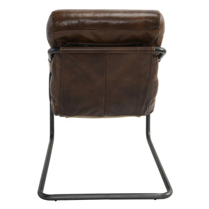 Jackson Leather Accent Chair with Metal Frame - Truffle Brown