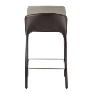 Stella Faux Leather Counter Stool, Taupe/Dark Brown