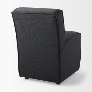 Damon Fully Upholstered Grey Fabric Dining Chair on Casters
