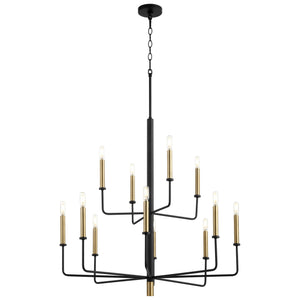 Apollo Chandelier in Noir / Aged Brass