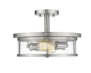 Savannah 2 Light Semi Flush Mount in Brushed Nickel Finish