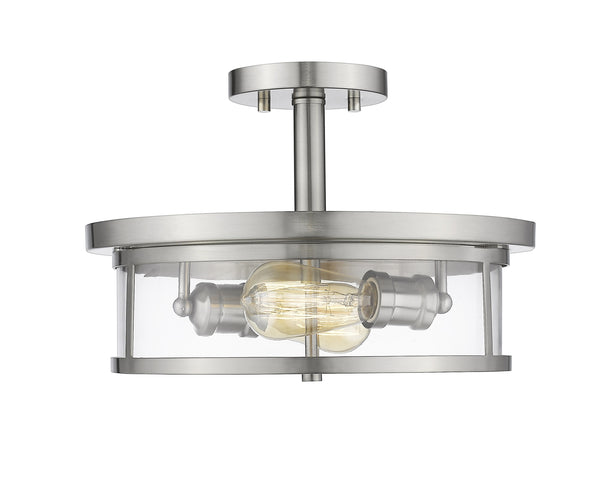 Savannah 2 Light Semi Flush Mount in Brushed Nickel Finish