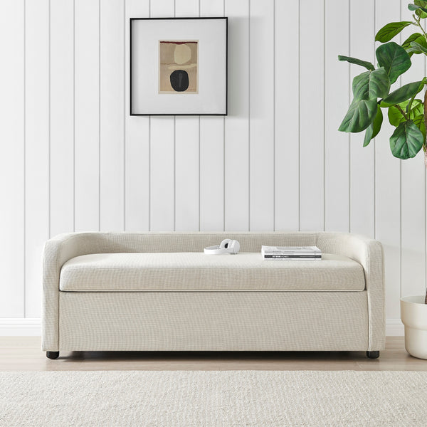 Wendy KD Fabric Storage Bench, Meridian Cream