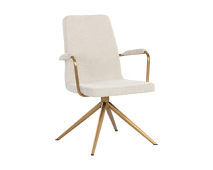 HILDA SWIVEL DINING ARMCHAIR - CHACHA CREAM