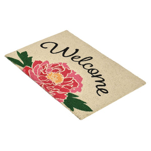Peony Welcome Doormat 24x36 - Coconut Husk