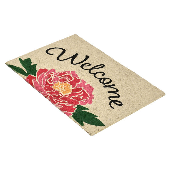 Peony Welcome Doormat 24x36 - Coconut Husk