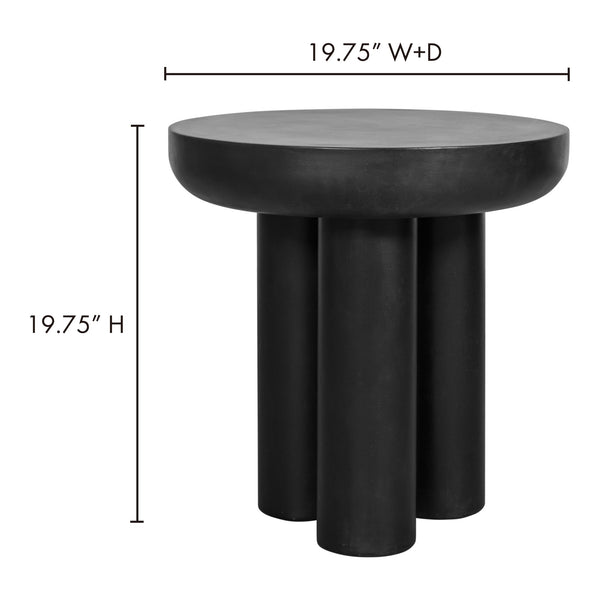 Rocca Side Table in Black Concrete and Iron Frame