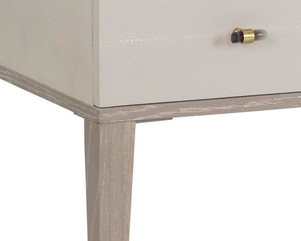 PATTINSON DESK - WHITE CERUSE - OYSTER SHAGREEN