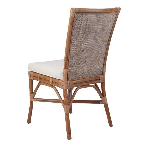 Tatum Rattan Side Chair In Canary Brown
