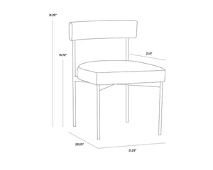 SENECA DINING CHAIR - ANTIQUE BRASS - DANNY IVORY
