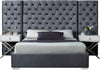 Irene King Bed In Grey Velvet