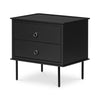 Moe's Reagan Black Nightstand with Metal Handles