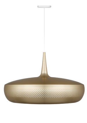 Clava Dine Hardwired Pendant in Brass with White Cord