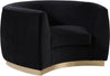 Crystal Chair In Black Velvet and Gold