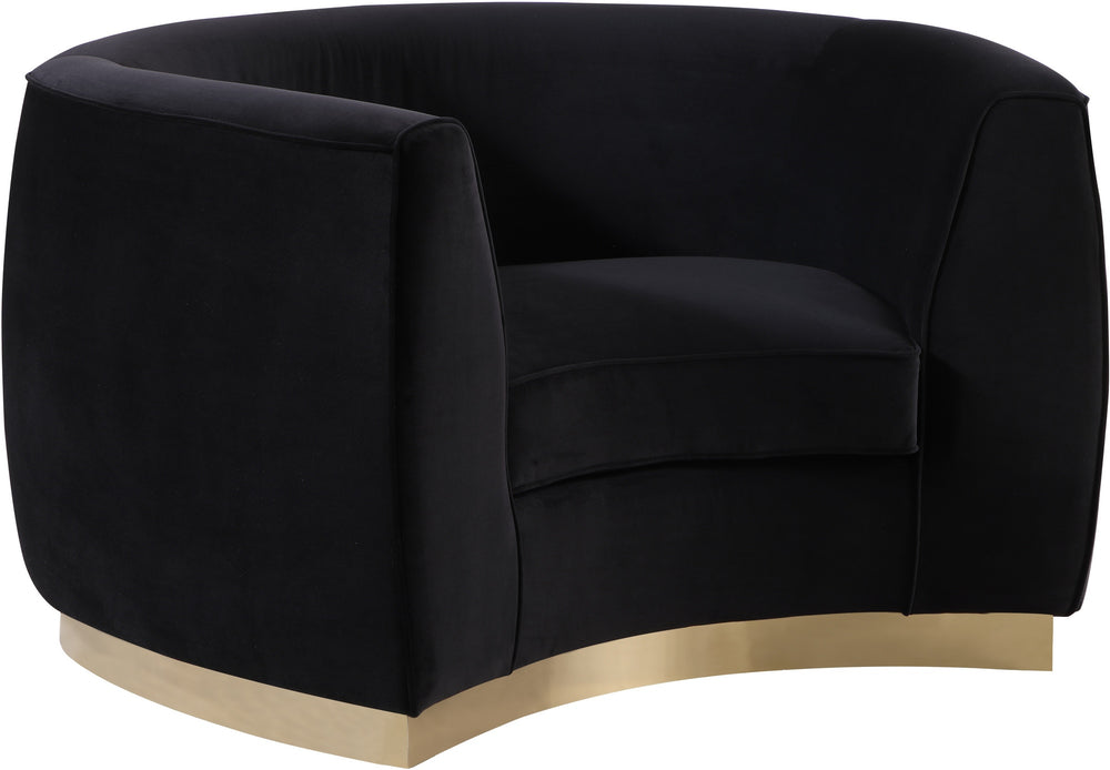 Crystal Chair In Black Velvet and Gold