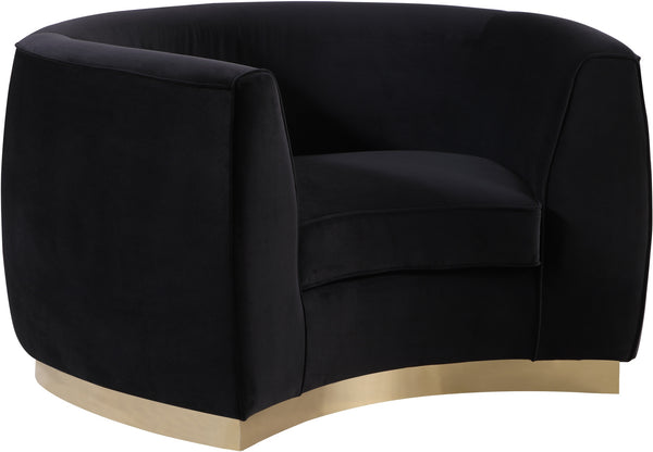 Crystal Chair In Black Velvet and Gold