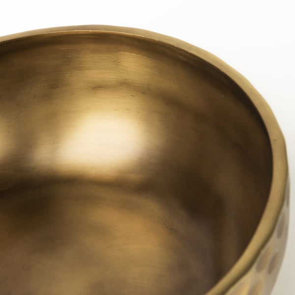 Karmel 12L x 12W Gold Hammered Aluminum Bowl
