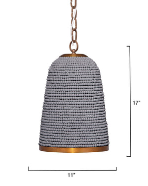 Creekside 1-Light Beaded Pendant, Slate Blue