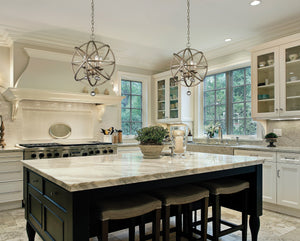 Acadia 4 Light Pendant in Antique Silver Finish