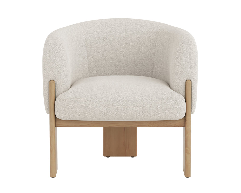 TRINE LOUNGE CHAIR - RUSTIC OAK - DOVE CREAM