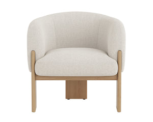 TRINE LOUNGE CHAIR - RUSTIC OAK - DOVE CREAM