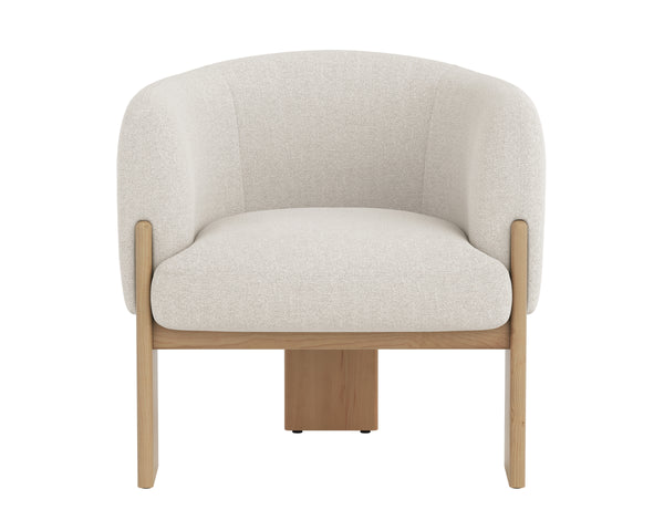 TRINE LOUNGE CHAIR - RUSTIC OAK - DOVE CREAM