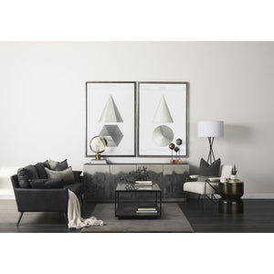 Cochrane 82L x 33W x 32.3 Black Leather Three Seater Sofa