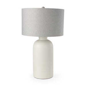 Cato 20.0L x 20.0W x 33.5H Cream Base W/White Shade Table Lamp