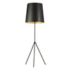 1LT 3 Leg Drum Floor Fixture w/BK-GLD Shd