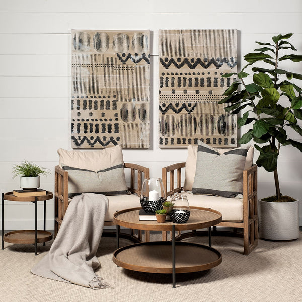 Skylar II Tan Fabric Covered Cushioned Demi-Lune Wooden Frame Accent Chair