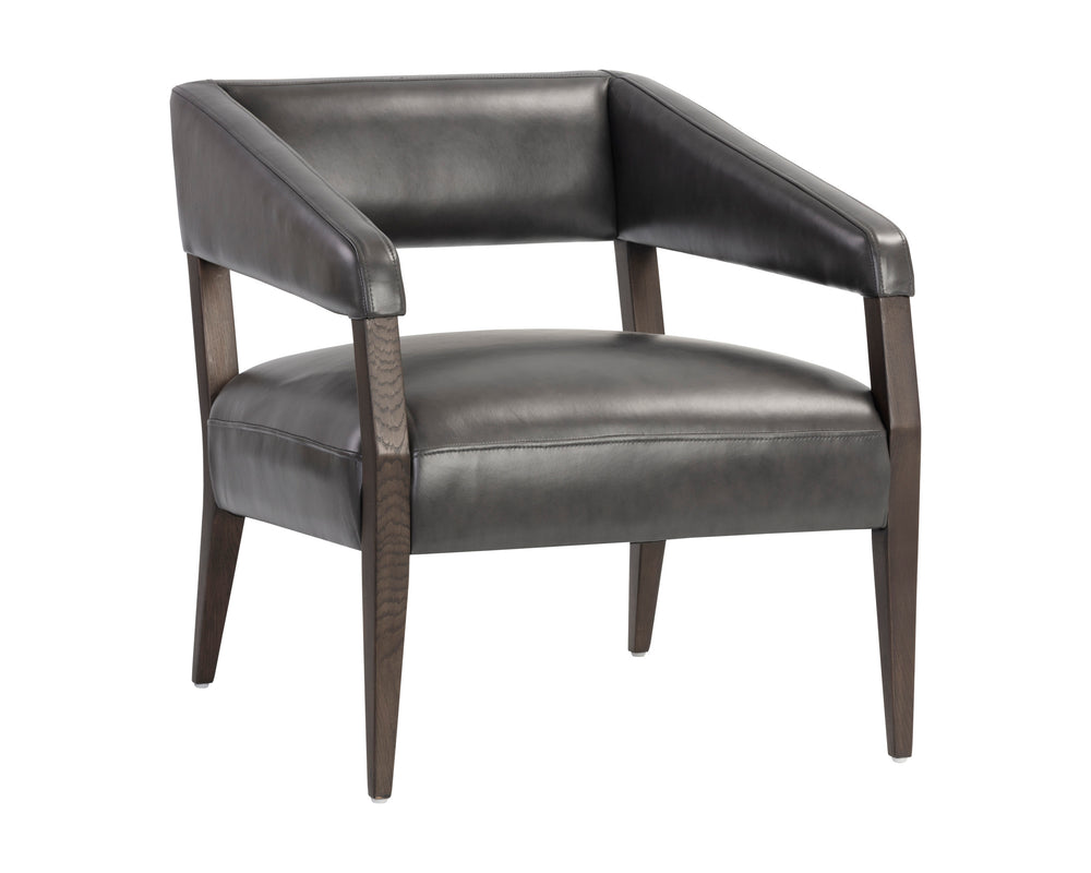 CARLYLE LOUNGE CHAIR - BRENTWOOD CHARCOAL LEATHER