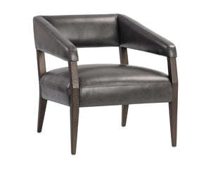 CARLYLE LOUNGE CHAIR - BRENTWOOD CHARCOAL LEATHER