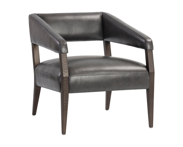 CARLYLE LOUNGE CHAIR - BRENTWOOD CHARCOAL LEATHER