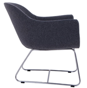 chelsea lounge wire base in charcoal wool