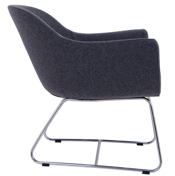 chelsea lounge wire base in charcoal wool