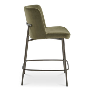 Early Counter Stool Faux Mohair Green