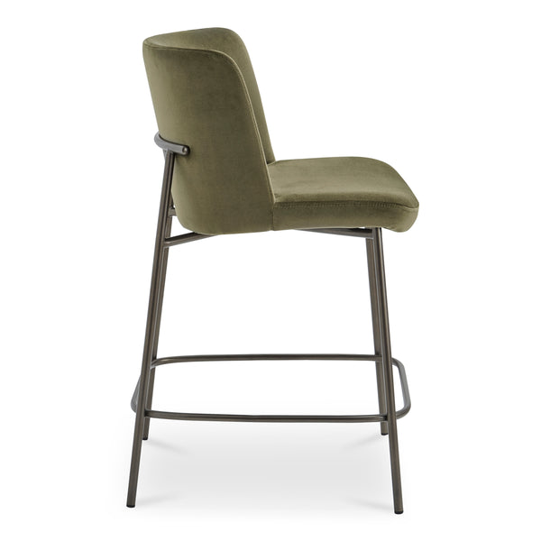 Early Counter Stool Faux Mohair Green