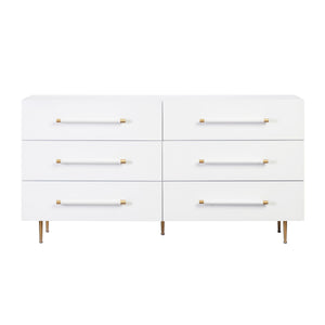 Trident White 6 Drawer Dresser